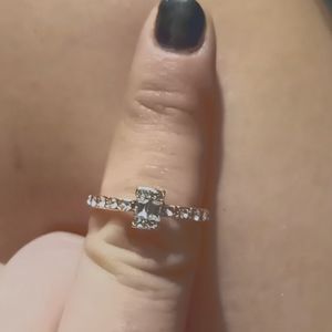 Rose gold white sapphire diamond with a solitaire